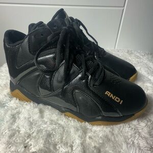 AND1 Black and Gold High-Top Sneakers